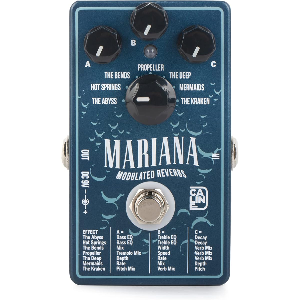 Caline CP-507 Mariana Modulating Reverb Pedal (7 Types of Reverb) Aluminum Alloy Casing