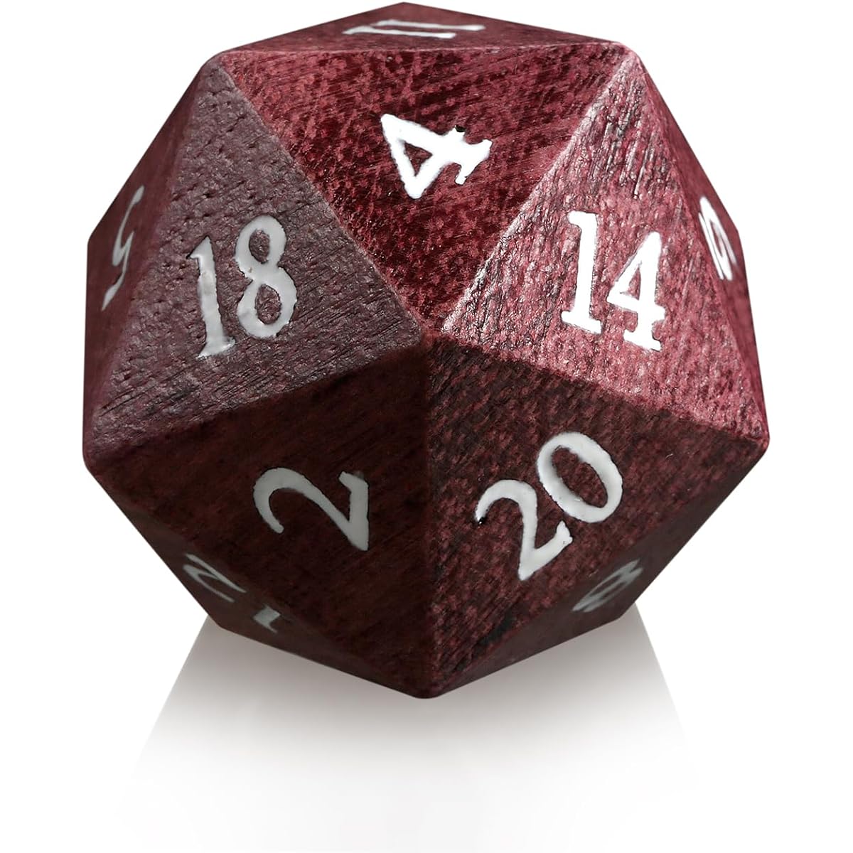 D20 Dice Wooden DNDND 33mm Large Wooden DND Dice Dungeons & Dragons (Purple Heart) with Gorgeous Gift Box