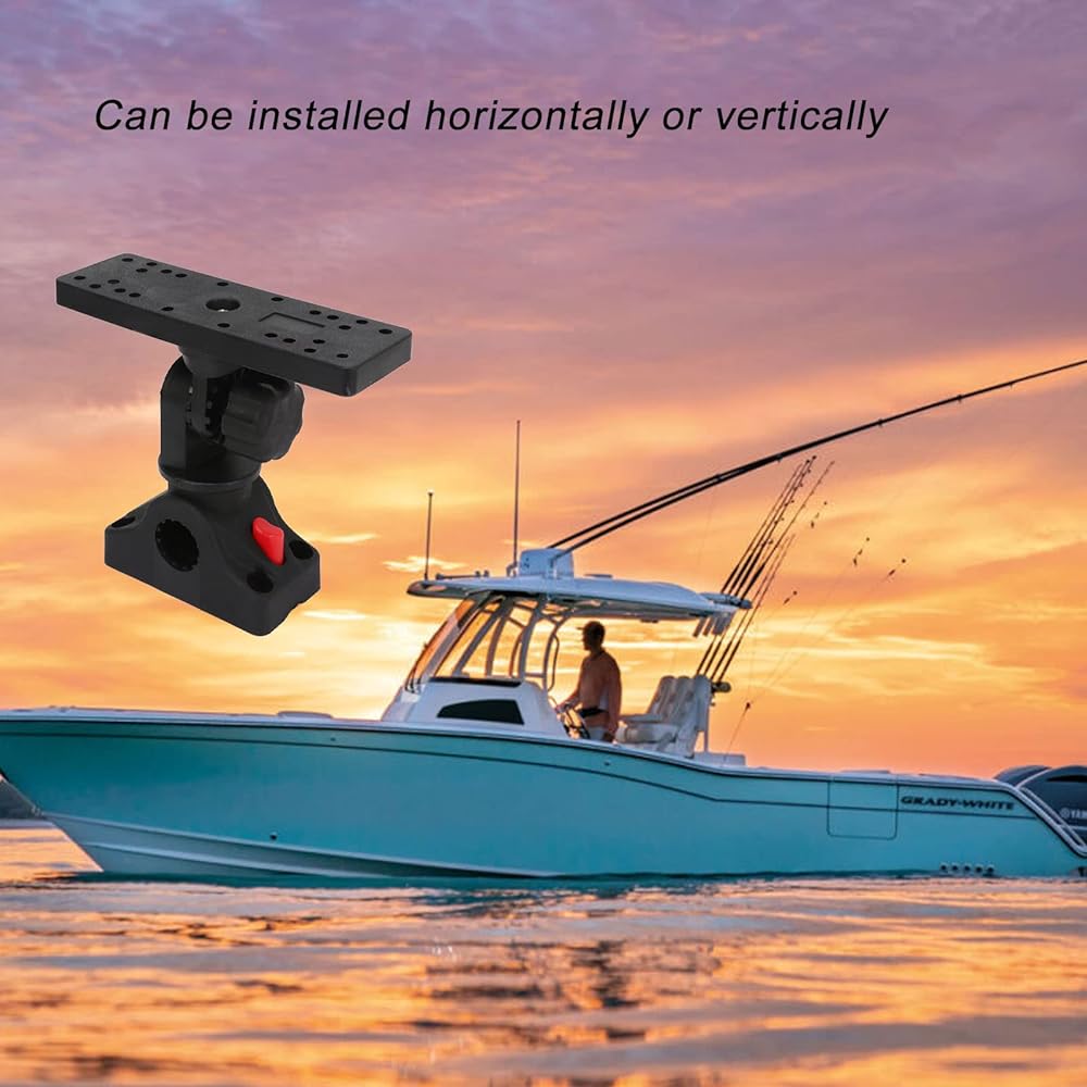 Fish Finder Mount, 360 Degree Rotation Detachable Universal Boat Fish Finder Electronic Mount