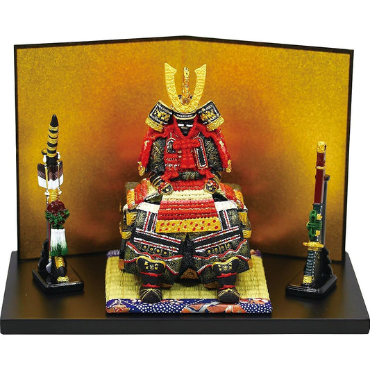 [Mini May Doll] 5041 Armor decoration with bow and sword, red (with hand towel)
