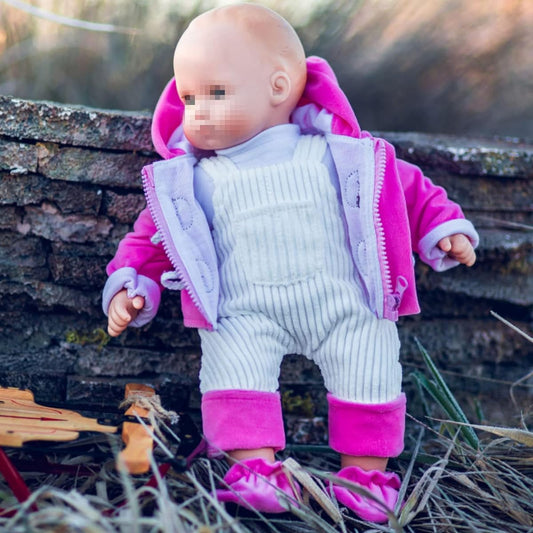 15 Doll Clothes For American Girl 's Bitty Baby & Twins, Pink & Cream Overalls,Shirt,Jacket & Shoes by The Queen's Treasures