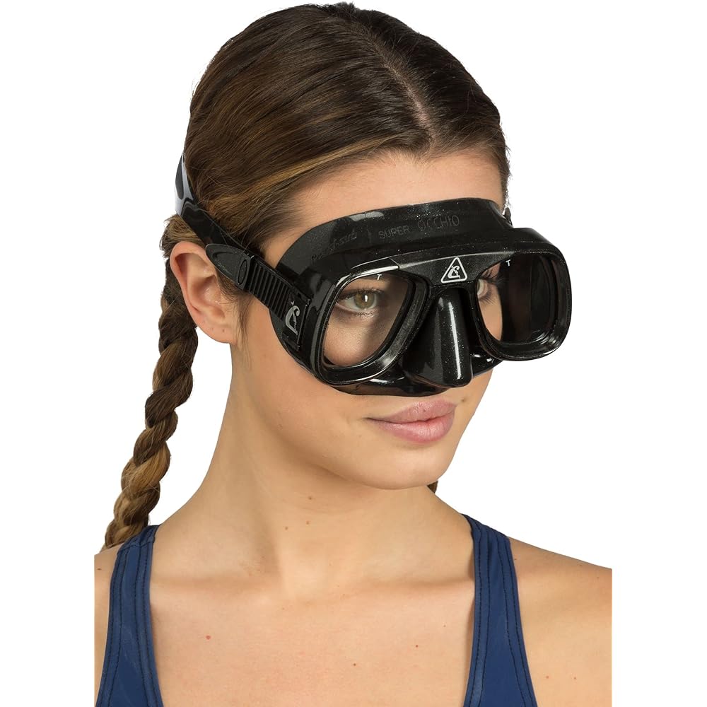 CRESSI Scuba Diving Snorkeling Mask [SUPEROCCHIO] For enthusiasts Classic design Small internal volume Black [Genuine product]