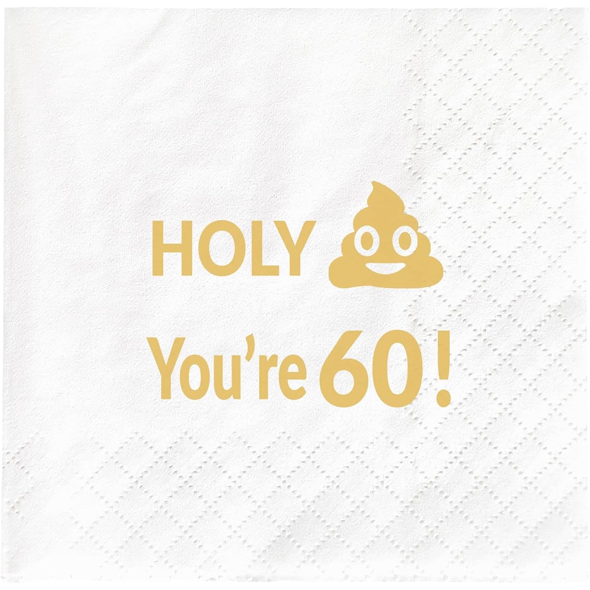 60th Birthday Napkins 60th Birthday Party Decorations Gifts for Men and Women Holy You're 60th Birthday Party Supplies Cake Dessert Table Favors 50 Pack 2 Stacks 4.5 x 4.5 Inches Folded