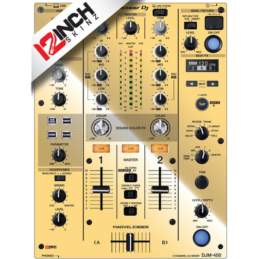 12inch SKINZ/Pioneer DJM-450 SKINZ Metallics (BRUSHED GOLD) [Skin for DJM-450]