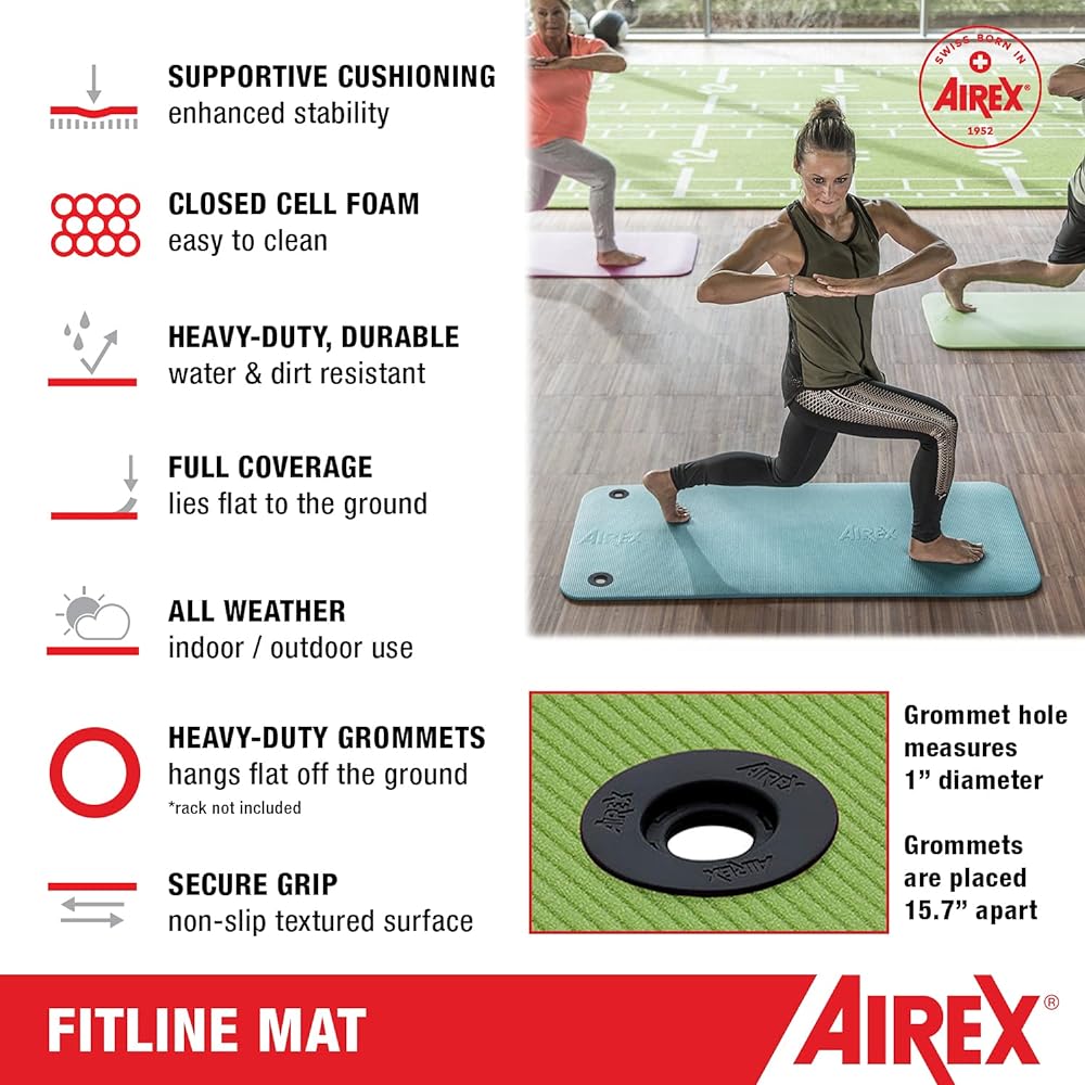 AIREX Training Mat Fitline 180 Thickness 10mm Charcoal FITLINE 180 FITLINE180SI Charcoal