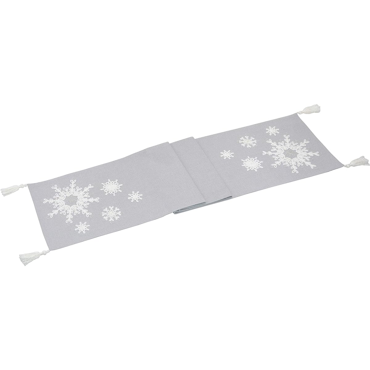 Comfy Hour Let It Snow Collection 13" x 72" Winter Christmas Snowflake Table Runner Polyester