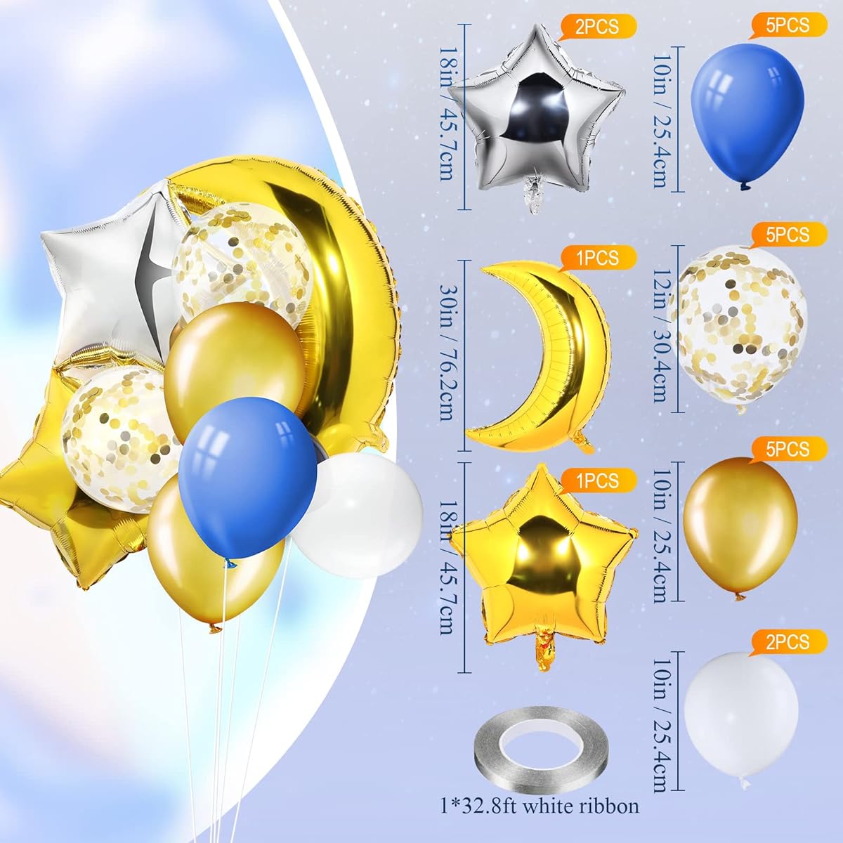 Cloud Stars and Moon Night Light LED Star and Moon Lamp Marquee Sign Moon and Star Balloons Twinkle Twinkle Little Star Wall Decals Baby Nursery Decorations Birthday Party Supplies