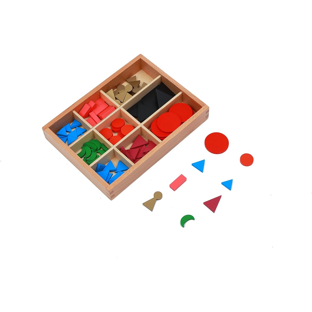 Adena Montessori Basic Wooden Grammar Symbols with Box - Montessori Grammar Learning and Language Development Materials