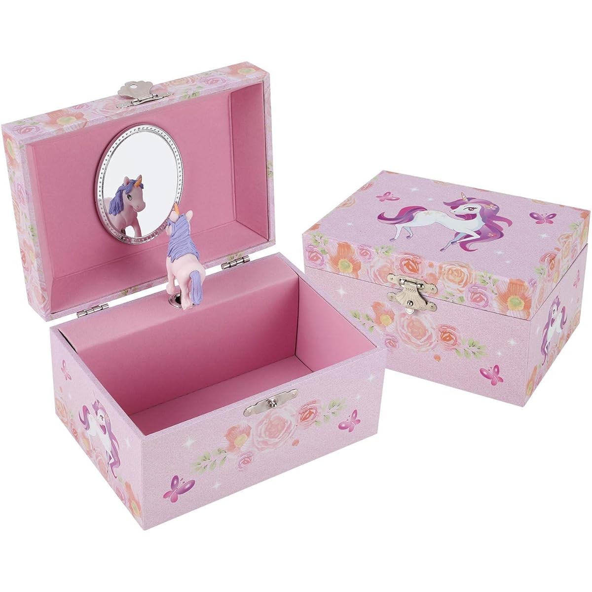TAOPU Musical Jewelry Box with Rotating Figure, Music Box, Jewelry Storage Case, Great Gift for Girls (Purple Unicorn)