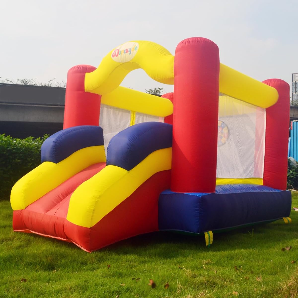 Toddler Outdoor Play Bounce House Slide Playhouse Kids Backyard Playground Set for Backyard