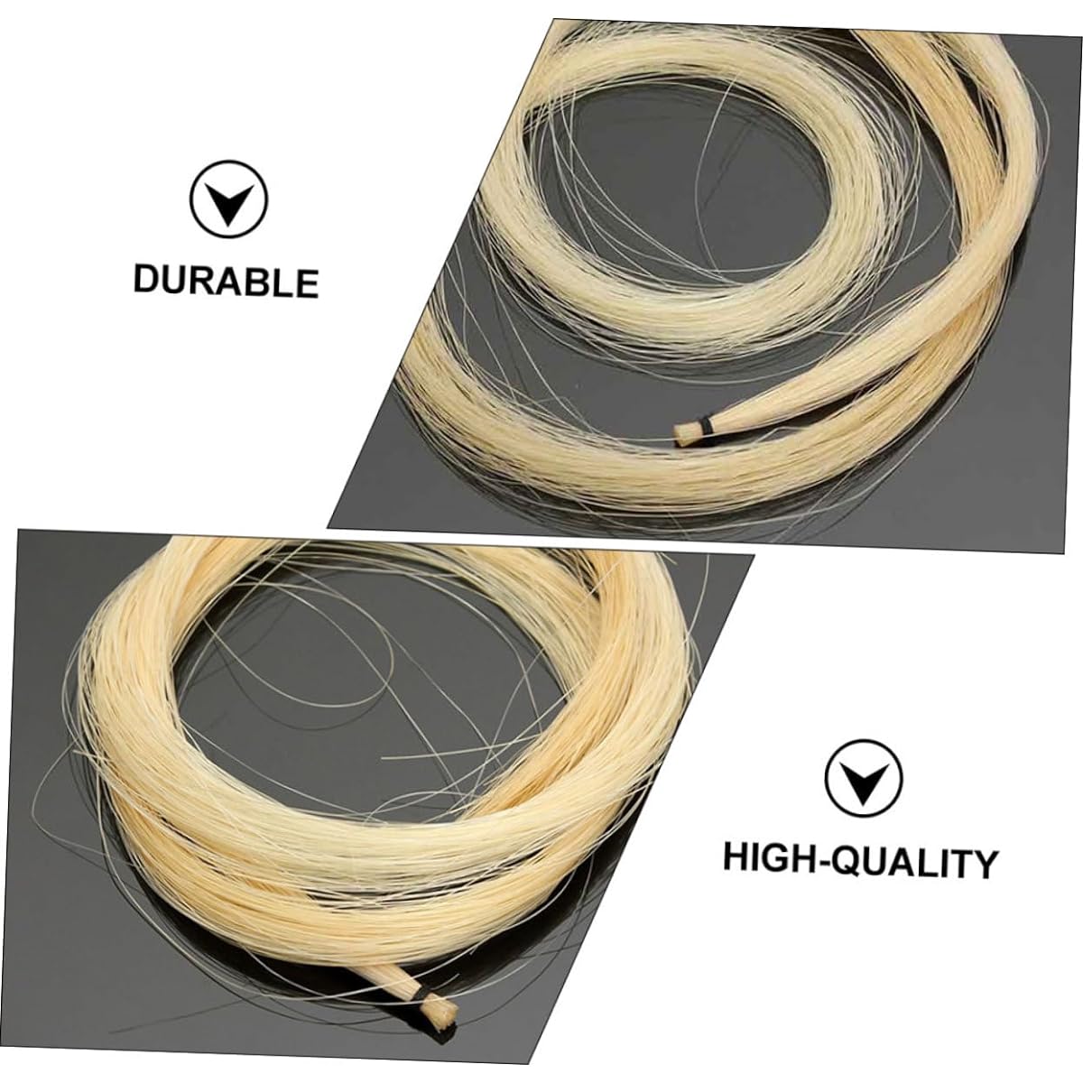 Vaguelly 32pcs Violin Bow Hair Viola Accessories Student String White Horse Tail Hair Natural