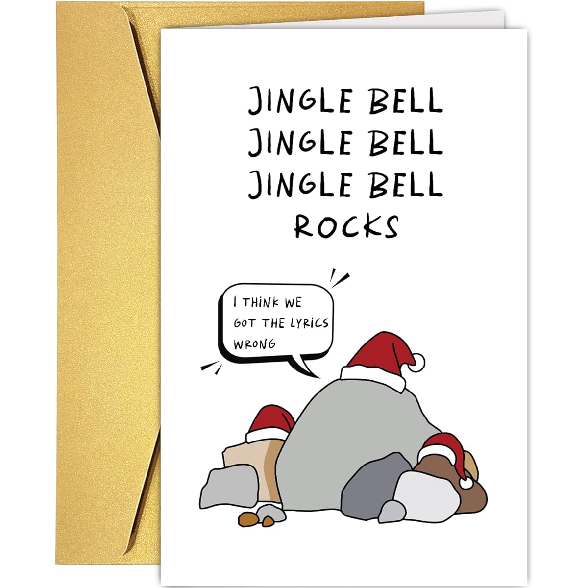 Supoeguk Funny Christmas Cards for Friends Christmas Songs Miss Heart Lyrics Cards Happy Holidays Cards for Women Men Merry Christmas Gifts Jingle Bell Rock