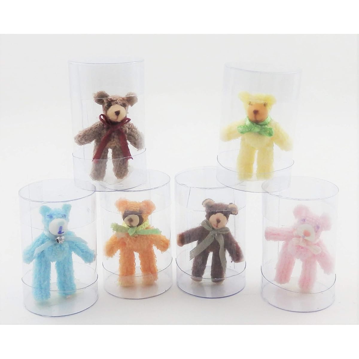 Melody Jane Dolls House 6 Teddy Bears Standing Display Box Toy Shop Accessories