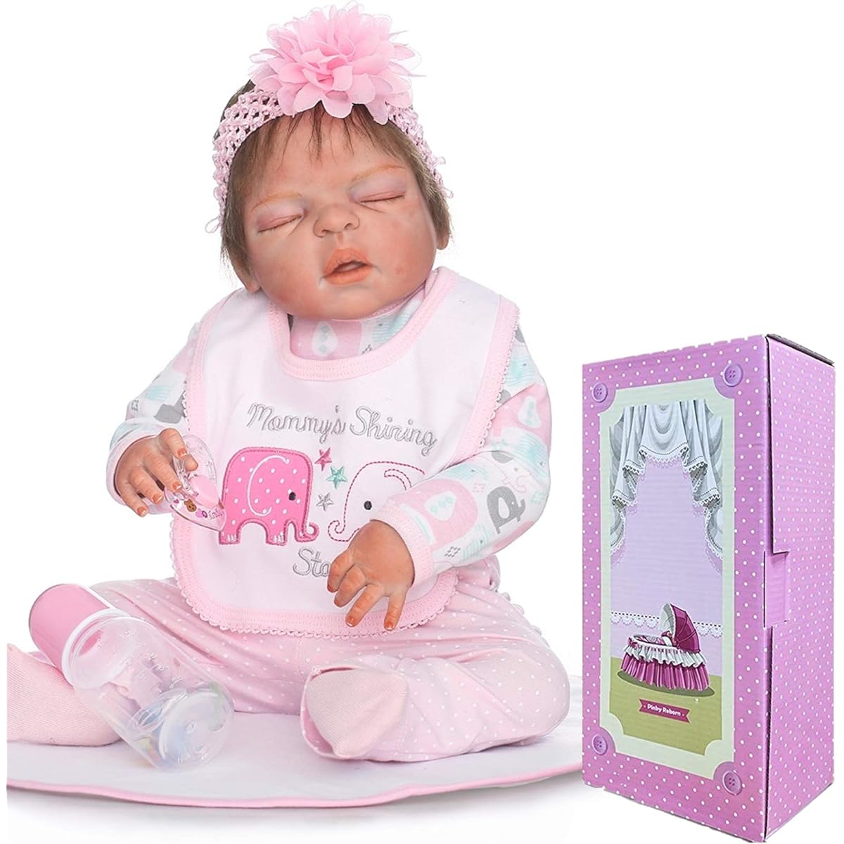 Reborn Baby Doll Girl Silicone Full Body Realistic Vinyl Reborn Doll 22 Inch Anatomically Correct Washable