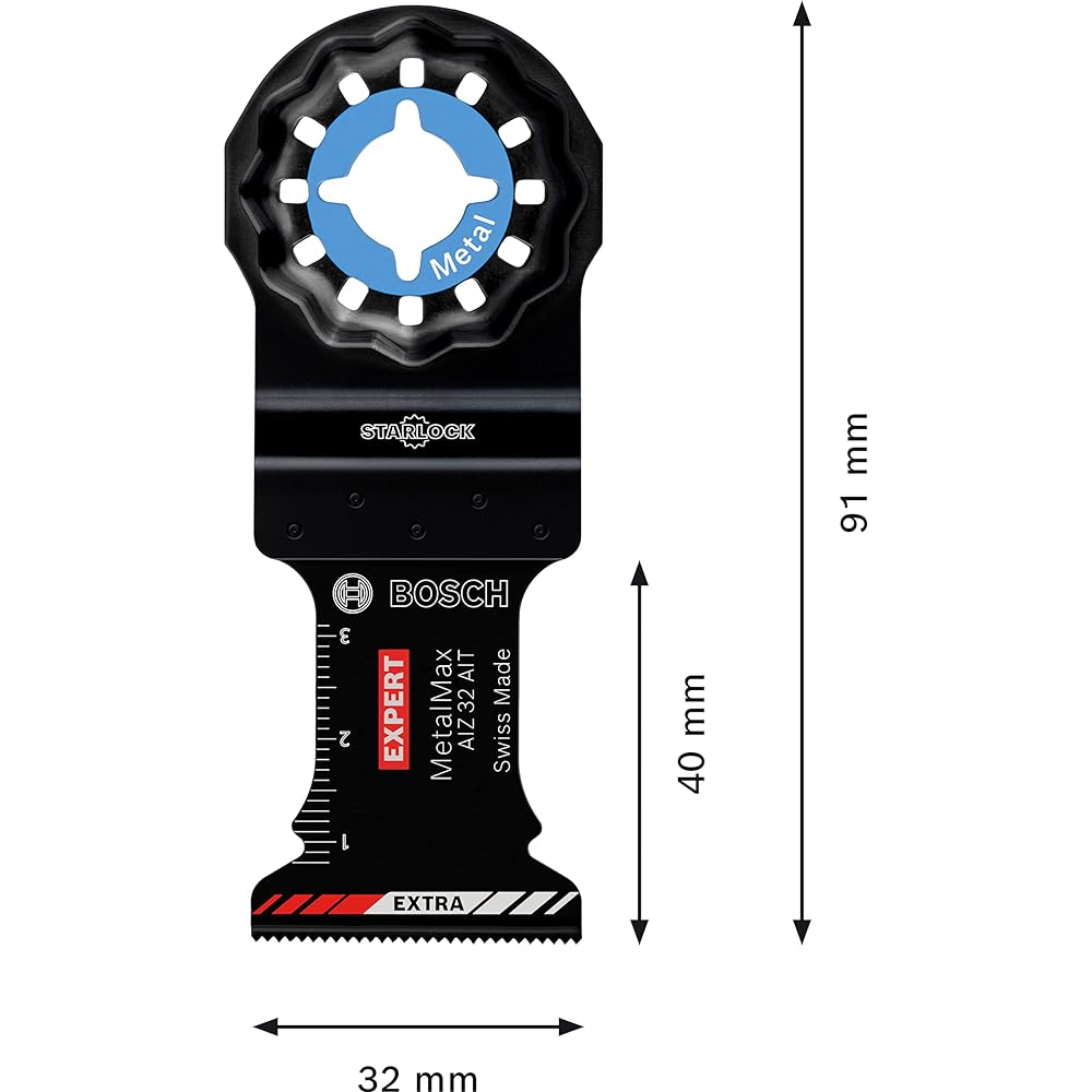 Bosch Professional 10x EXPERT MetalMax AIZ 32 AIT plunge saw blade (plain steel, stainless steel, width 32 mm, multitool accessory)