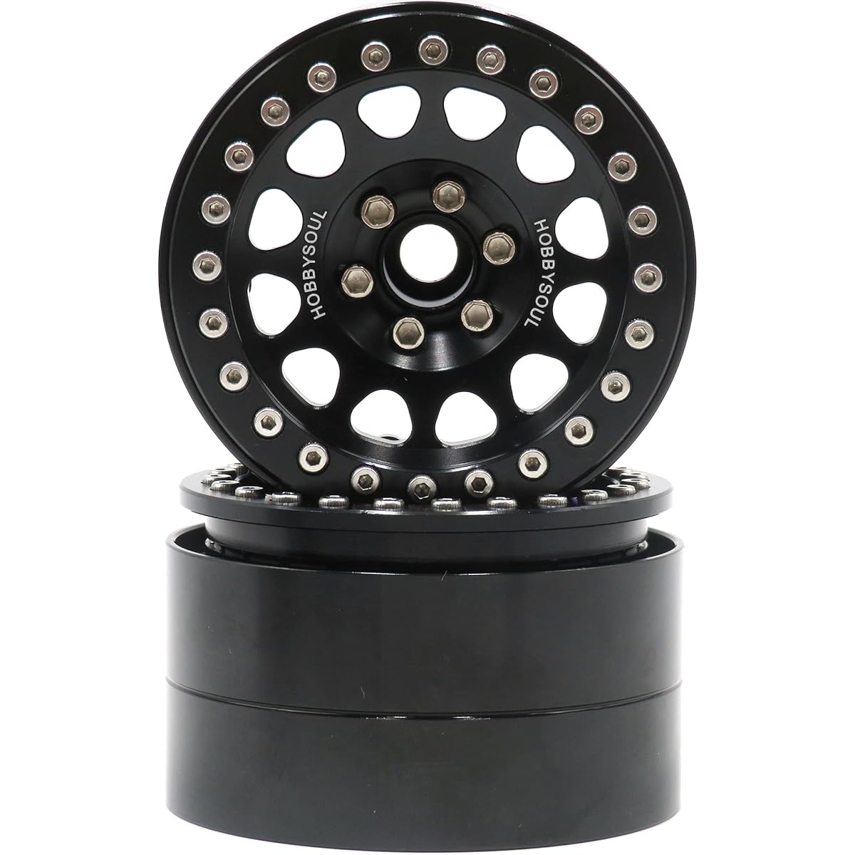 RC Aluminum Alloy 2.2 Beadlock Wheel Rim Black Hexagon 12mm Weight Approx.124g/pc RC Crawler Mud Truck 2.2 Tire Tyre 2pcs