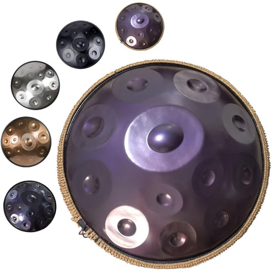 432Hz/440Hz Handpan Steel Drum Beginner Handpan Drum Steel Drum D Minor 12 Notes 58cm Adult Personal Meditation (Color: Purple, Size: 440Hz)