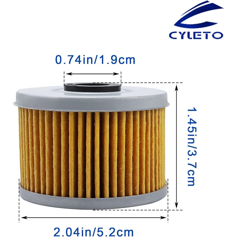 Cyleto Oil Filter for Honda TRX420TE TRX420 TM Foretrax 420 Rancher 420 ES 2007 2008 2009 2010 2011 2012 2013 2014 2015 2016 (Pack of 4)