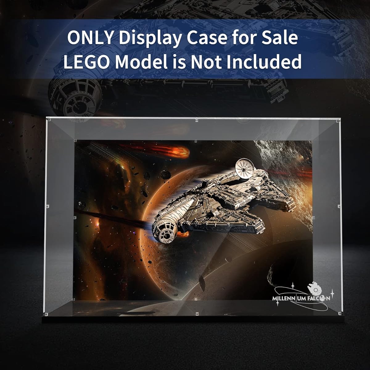 PIPART Acrylic Display Case for Lego 75192 Millennium Falcon, Display Case Only, Lego Model Not Included