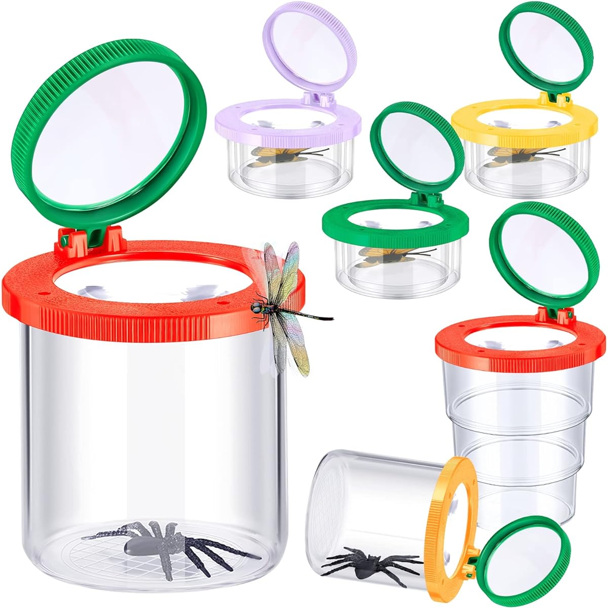 SKYLETY 10pcs Insert Insect Viewer Insect Collecting Jar Creature Insect Bug Magnifier Container Science Education Kit Nature Exploration Toy for Insect Cage Catcher