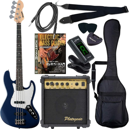 SELDER Bass Jazz Bass Type JB-30/Dark Blue Beginner Introductory Limited Set