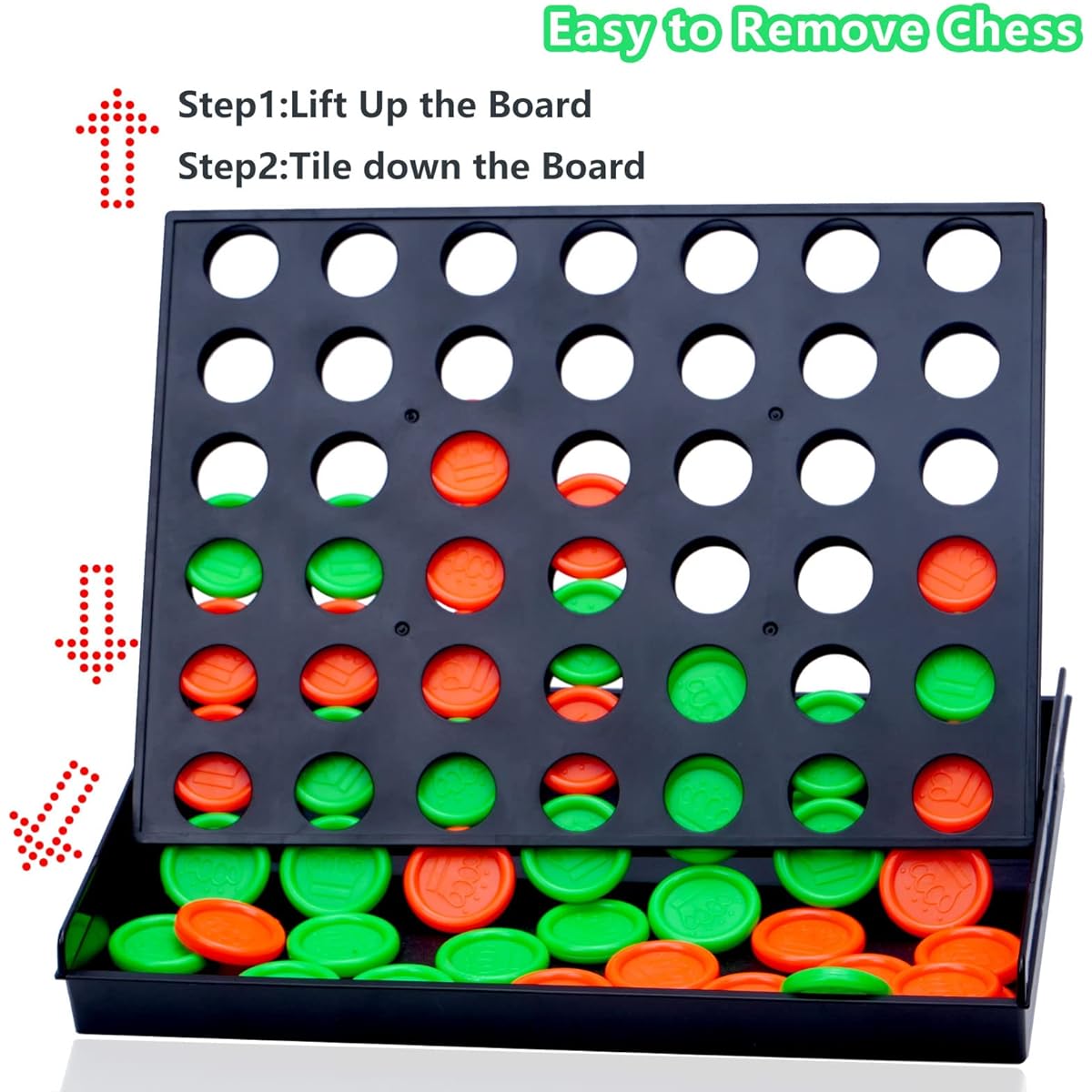Connect 4 in a Row Four in a Row Game Classic Family Game Line Up 4 Toys Large Size, Easy to Set Up, Play, Storage and Travel Board Game Puzzle Game for Kids, Adults, Family Fun