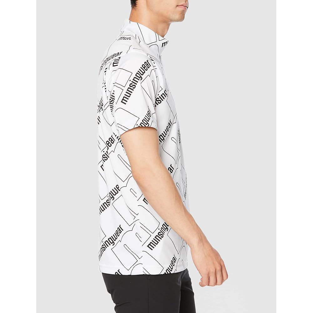 [Munsingwear] Short Sleeve Shirt [ENVOY] Sunscreen, Sweat Absorbent, Quick Drying, Thermal Insulation, Stretch, Allover Print, Mock Neck, Golf MEMVJA09 Men's