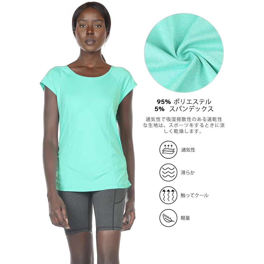 [icyzone] Women's Sportswear T-Shirt Yoga Wear Loose Fit Open Back Raglan Sleeve Breathable Casual Fitness Athletic Large Size