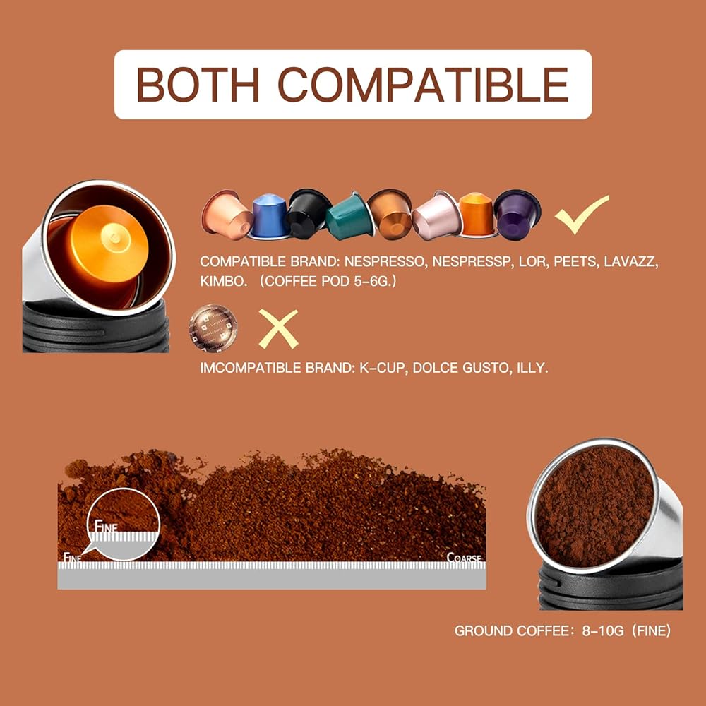 STARESSO Portable Espresso Machine SP200 Manual Coffee Maker Compatible with Ground Coffee, Small Travel Coffee Maker Manual Operation with Press, Hand Coffee Maker Ideal for Camping/Office/Home (White)