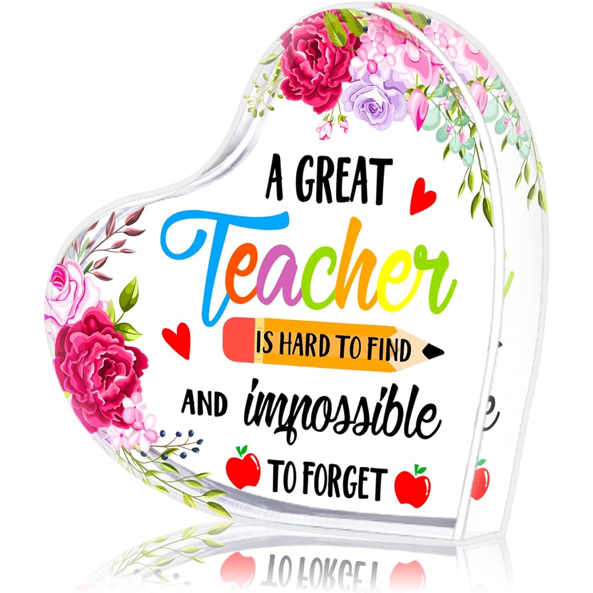 FaCraft Teacher Appreciation Gifts for Women Teacher Keepsake Paperweight End of Year Teacher Gifts Graduation Gifts Last Day of School Christmas Appreciation Day Teacher Gifts