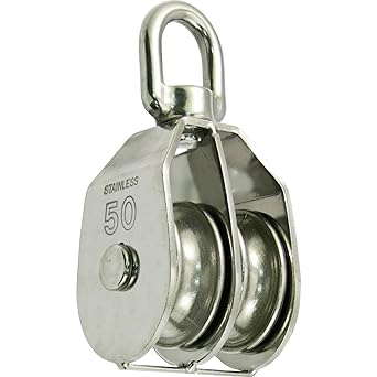 Himejiya Stainless Steel Bean Block Pulley 2 Wheels #50 MB-50-2