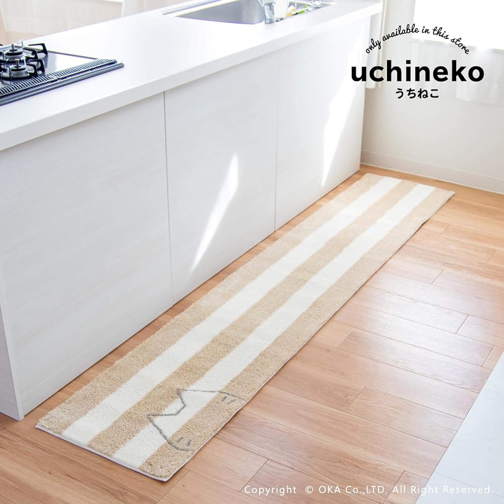 Oka Uchineko Kitchen Mat Approx. 45 x 240cm (White)