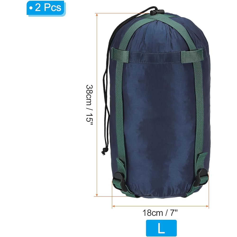PATIKIL Compression Storage Bag Set of 2 20L Waterproof Sleeping Bag Lightweight Compression Storage Bag for Backpacking Camping Dark Blue