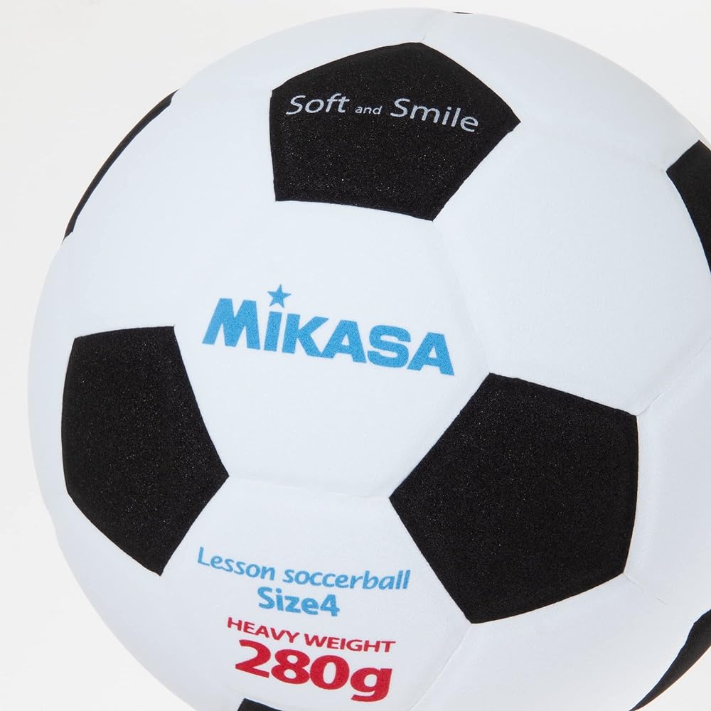 MIKASA Junior Soccer Ball No. 4 Smile Soccer (for all elementary school students) Approx. 280g White/Black Pasted Ball SF428-WBK Recommended Internal Pressure 0.15~0.20 (kgf/㎠)