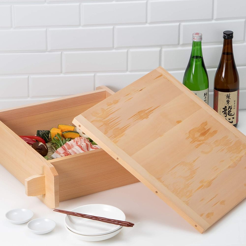 Endo Shoji Commercial Square Steamer Socket Lid 36cm Spanish mackerel Made in Japan WSI06036