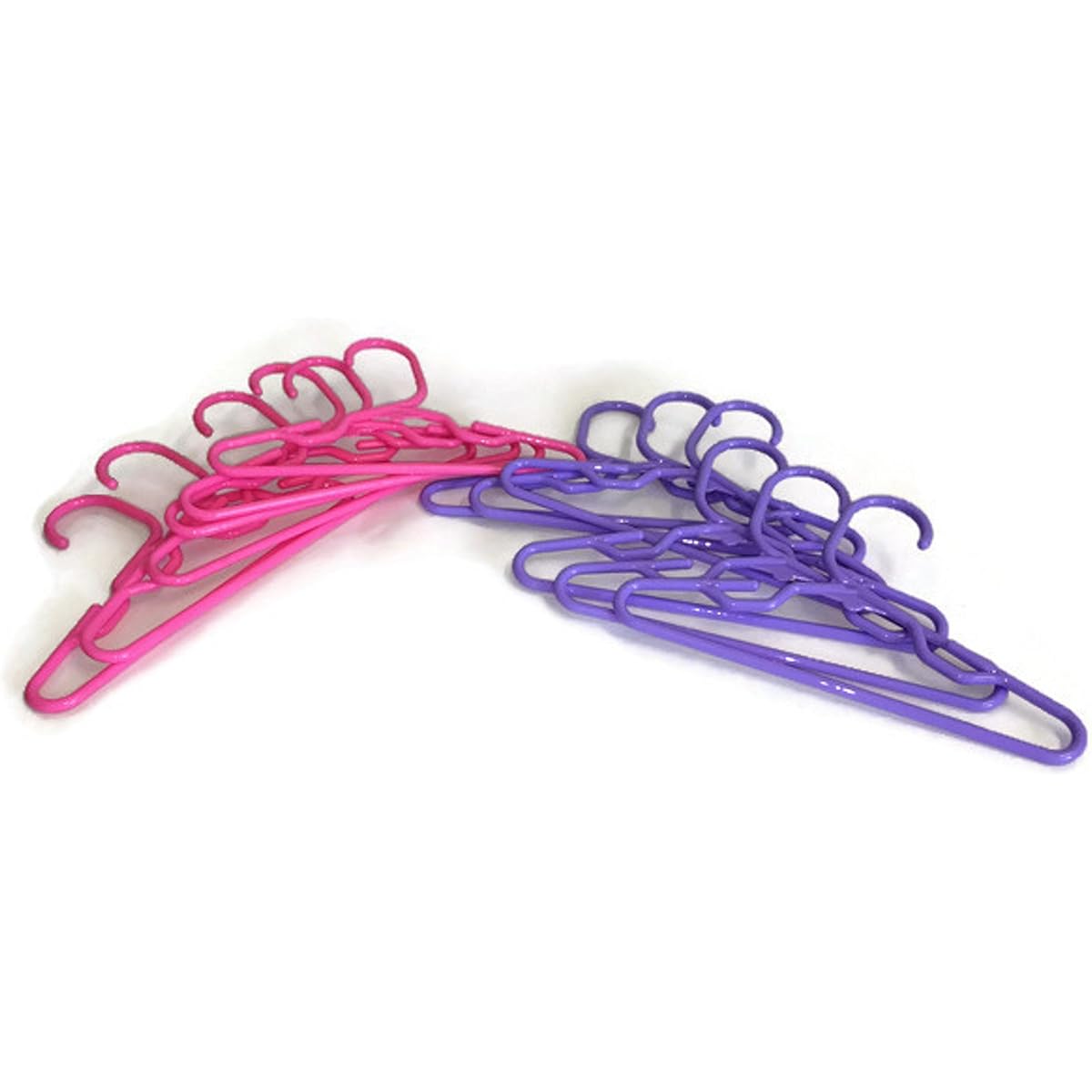 Doll Hangers Set of (12) 6 Lavender Plastic and 6 Pink Fits 18 American Girl Doll Clothes, Doll Accessories