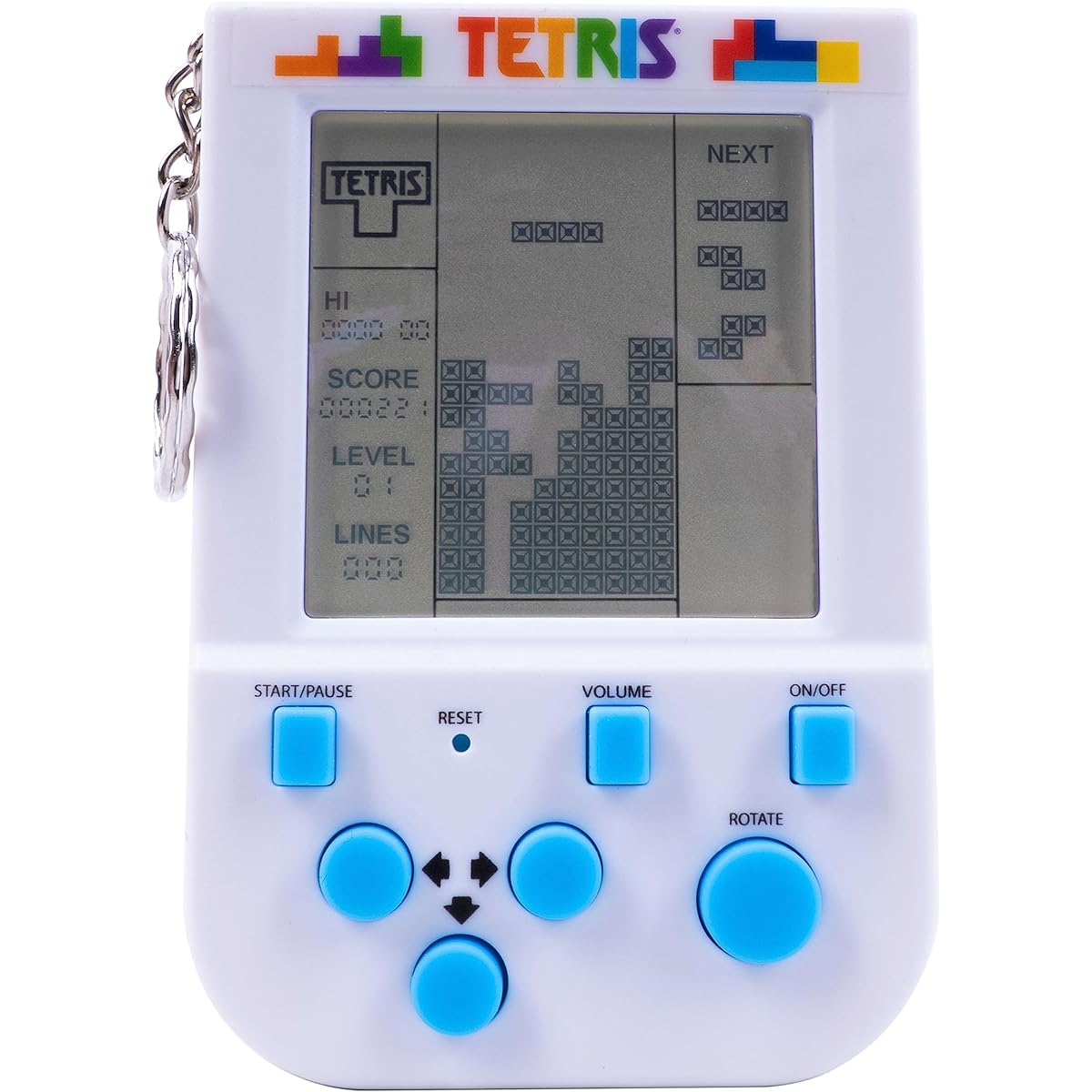 Tetris Keyring Handheld Arcade Game - Retro Mini Portable Handheld Tetris Game for Kids and Adults Officially Licensed Tetris Game with Original Gameplay and Original Tetris Sounds