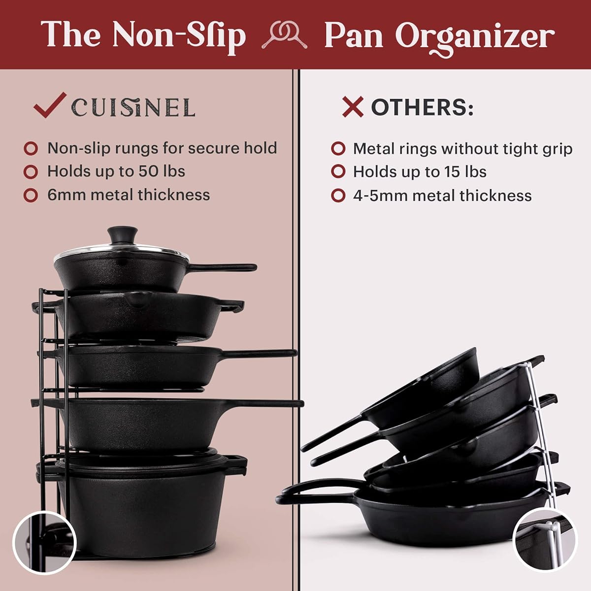 pan rack organizer sturdy