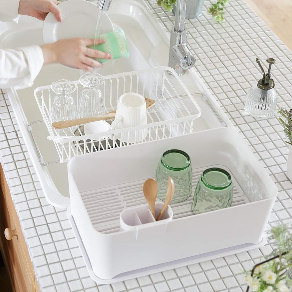 Margin (YOHAKU) Compact large capacity drainer set Blush pink MG-0395
