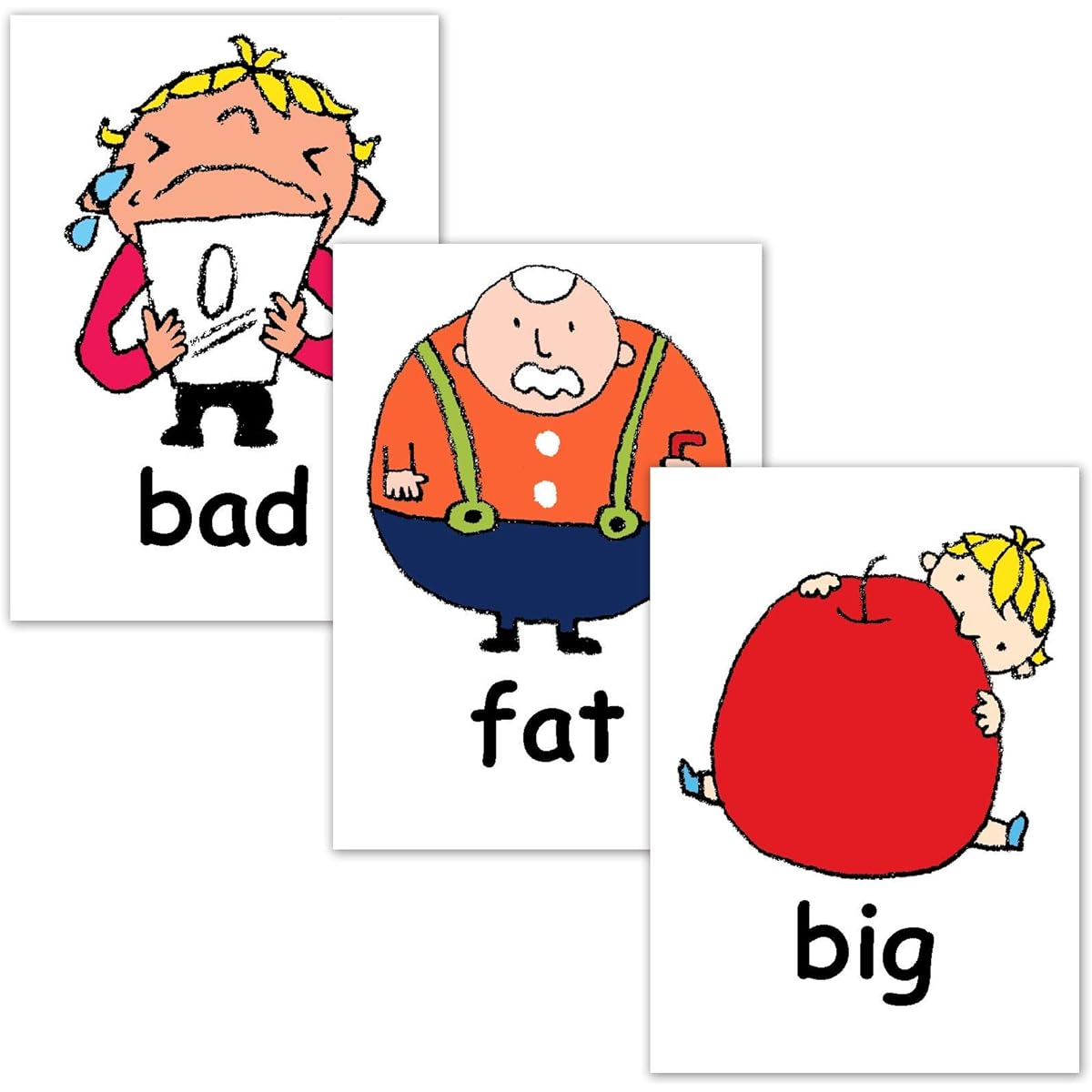Flashcards, English word cards (Adjectives-Shapes and Conditions) ■A4 size, laminated■