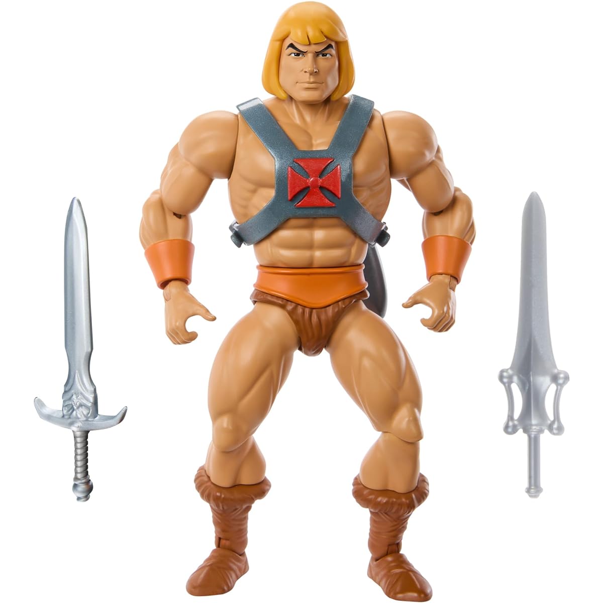 Mattel Masters of the Universe Origins Comic Collection He-Man Action Figure 5.5-Inch Scale Hero with Harness, 2 Swords, Mini Comic, HYD17