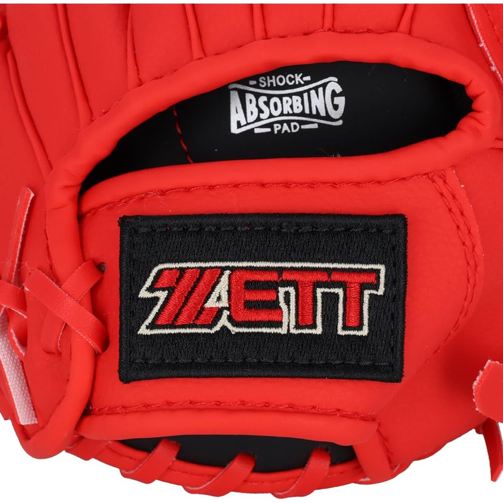 ZETT Catch Ball Gloves for Beginners with Shock Absorption Pad 9 inches 9.5 inches (For toddlers to lower elementary school students)