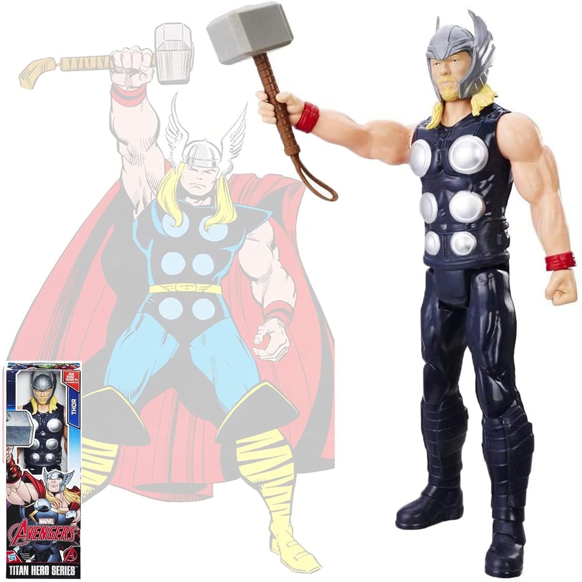 HASBROSERIES Titan Hero Series 12" Tall Thor Action Figure with Hammer
