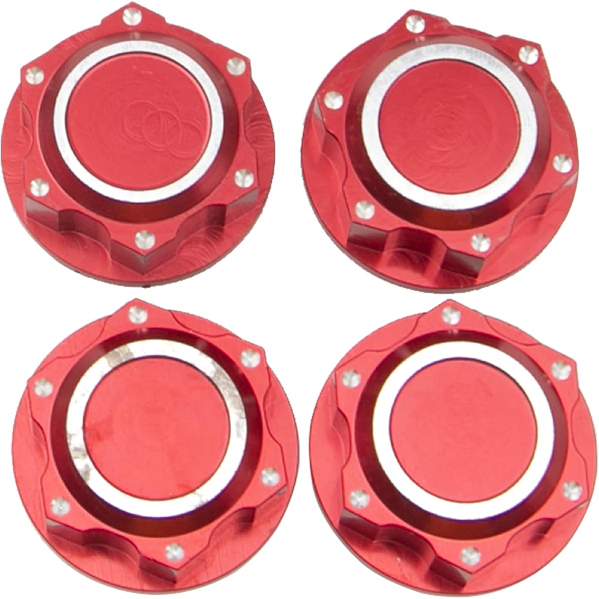 Vgoohobby 4Pcs 24mm Wheel Hub Cover Hex Wheel Dust Lock Nut Adapter Dustproof Cover Compatible with Arrma 1/5 Karton 8S Outcast 8S RC Car (Red)