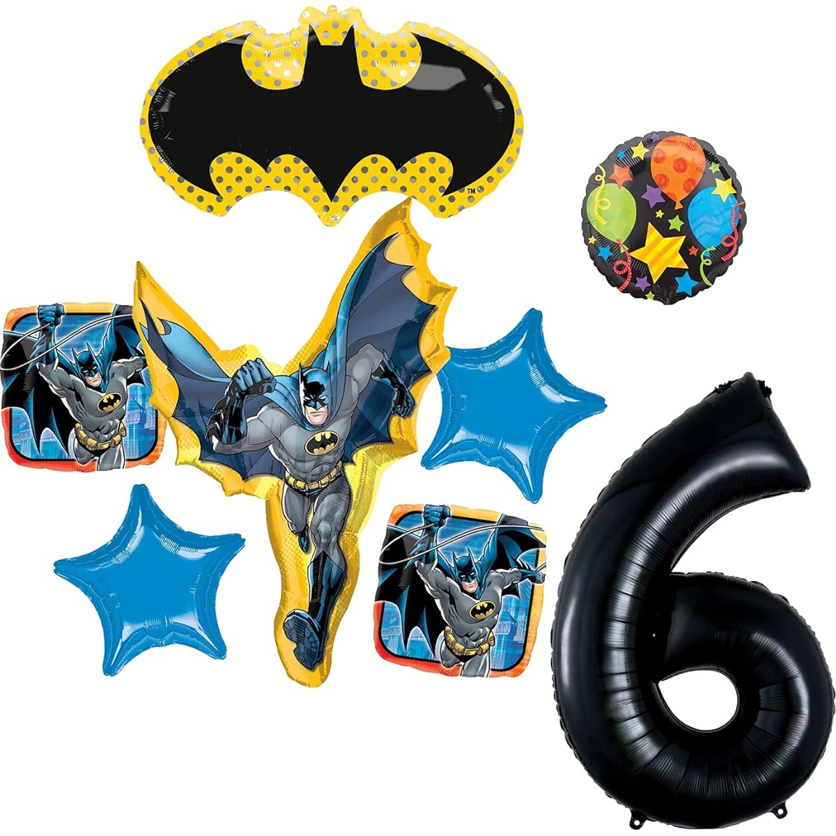 The Ultimate Batman 6th Birthday Party Supplies and Balloon Decorations