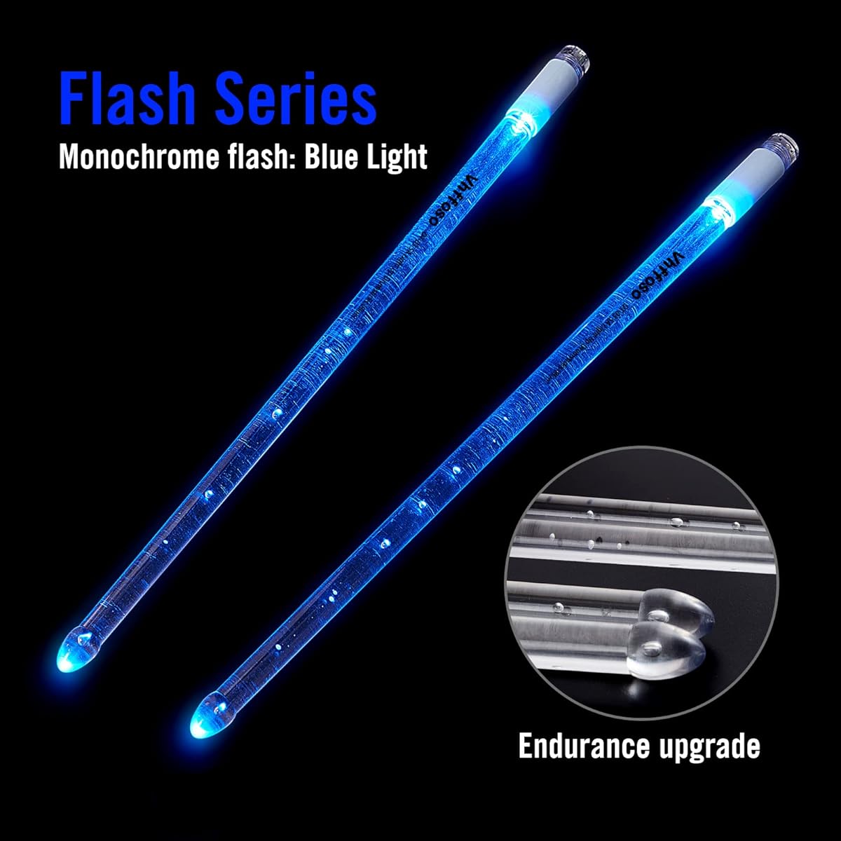 5A Light Up Drumsticks with Waterproof Carry Bag (Blue Only)