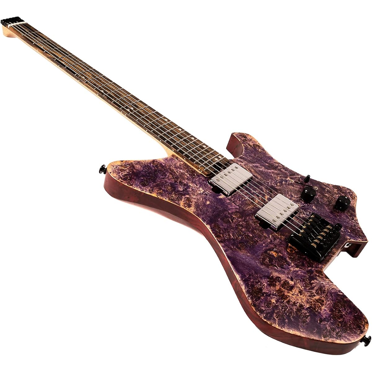 EART Electric Guitar Headless Fixed Bridge 6 String Travel Guitar Ultra Light Performance Right Solid Body Electric Guitar