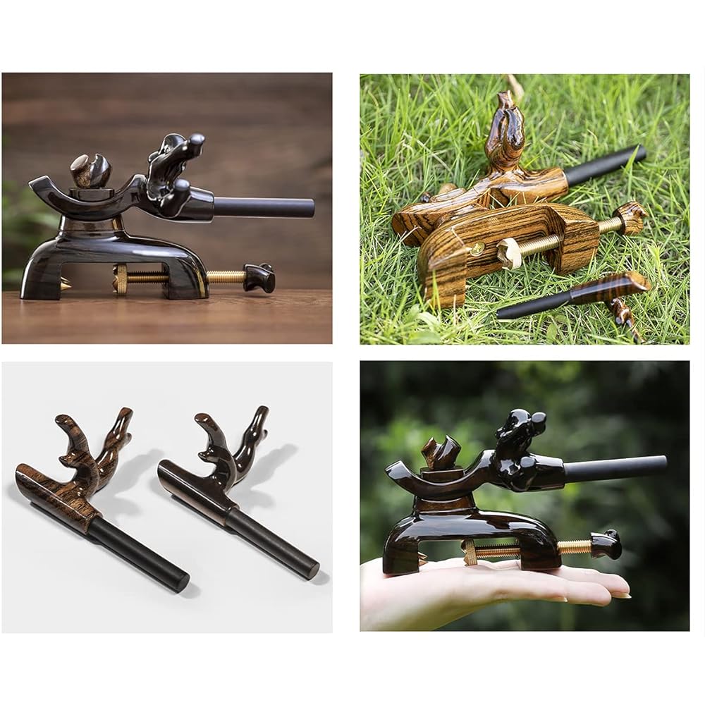 Black Persimmon Cannon Vise Natural Wood Cannon Vise Set for Fishing Specialized Fishing Tools