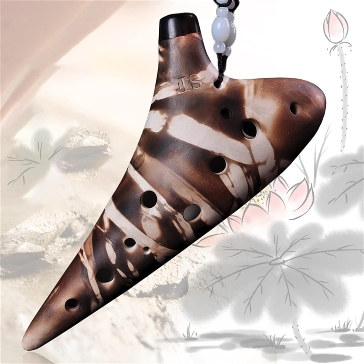 Student 12 Hole Treble F Key Ocarina Plain Fired 12 Hole Ceramic Ocarina Playing Instrument Ocarina Musical Instrument