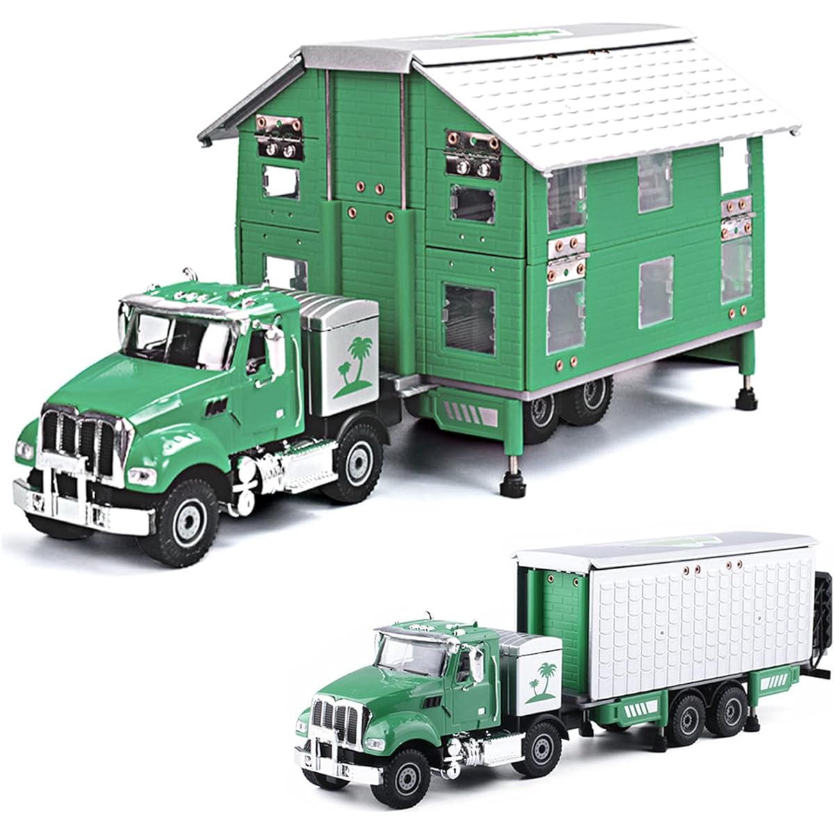 FUBARBAR Camping Truck Toy Car, Metal Toy Car, RV Car Toy, Age 3, 4, 5, 6, Boys, Girls, Christmas Gift (Green)
